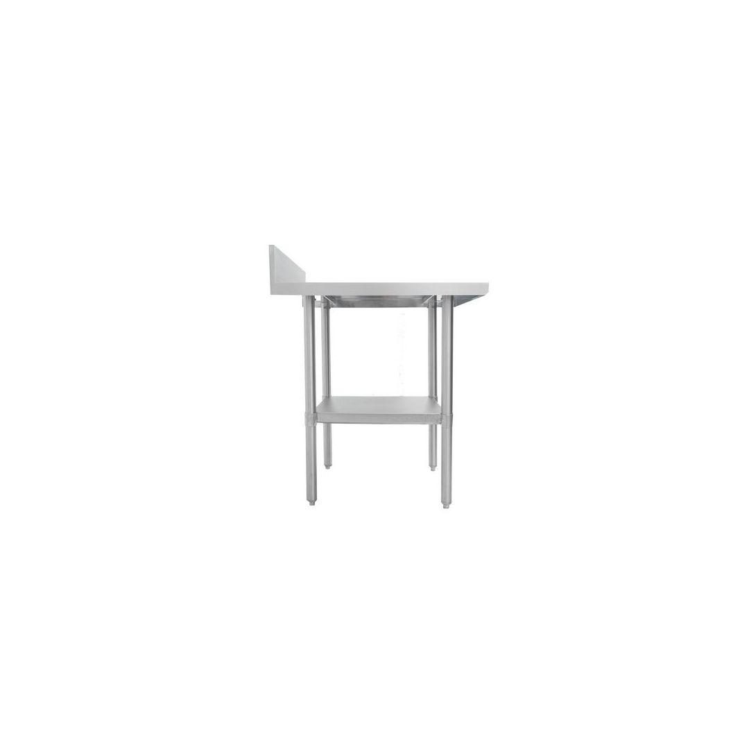 Table de travail avec dosseret et tablette Inox - 30" x 72"