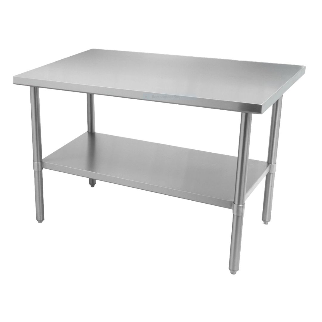 Table de travail en acier inoxydable avec tablette 18" x 30"