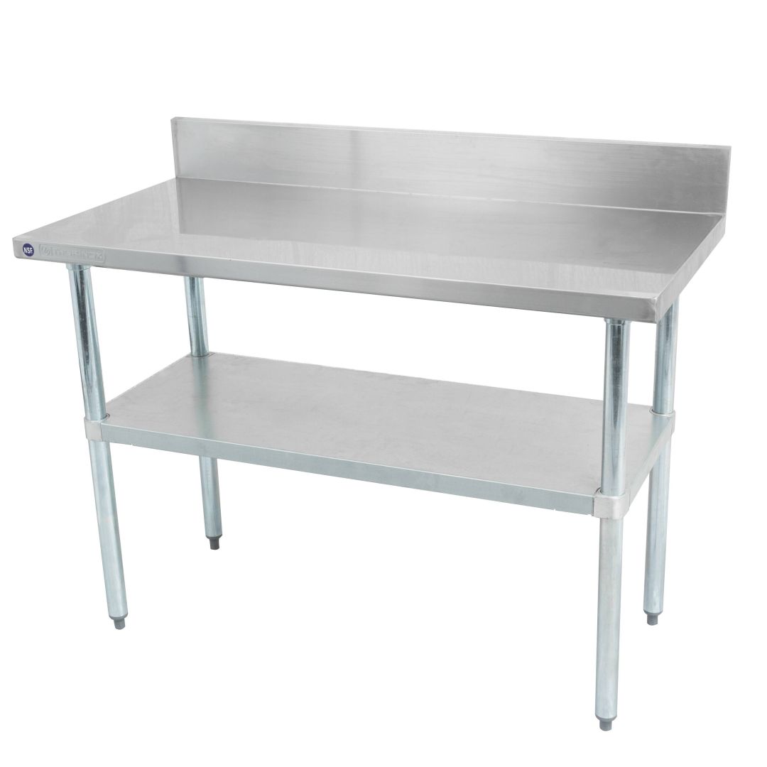 Table de travail et dosseret en acier inoxydable avec tablette 48" x 30"