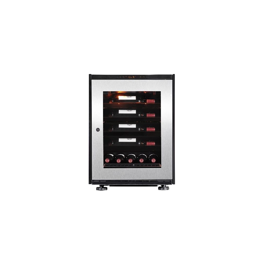 Cellier Inspiration 1 température, 1 porte vitrée avec cadre inox - 29 bouteilles