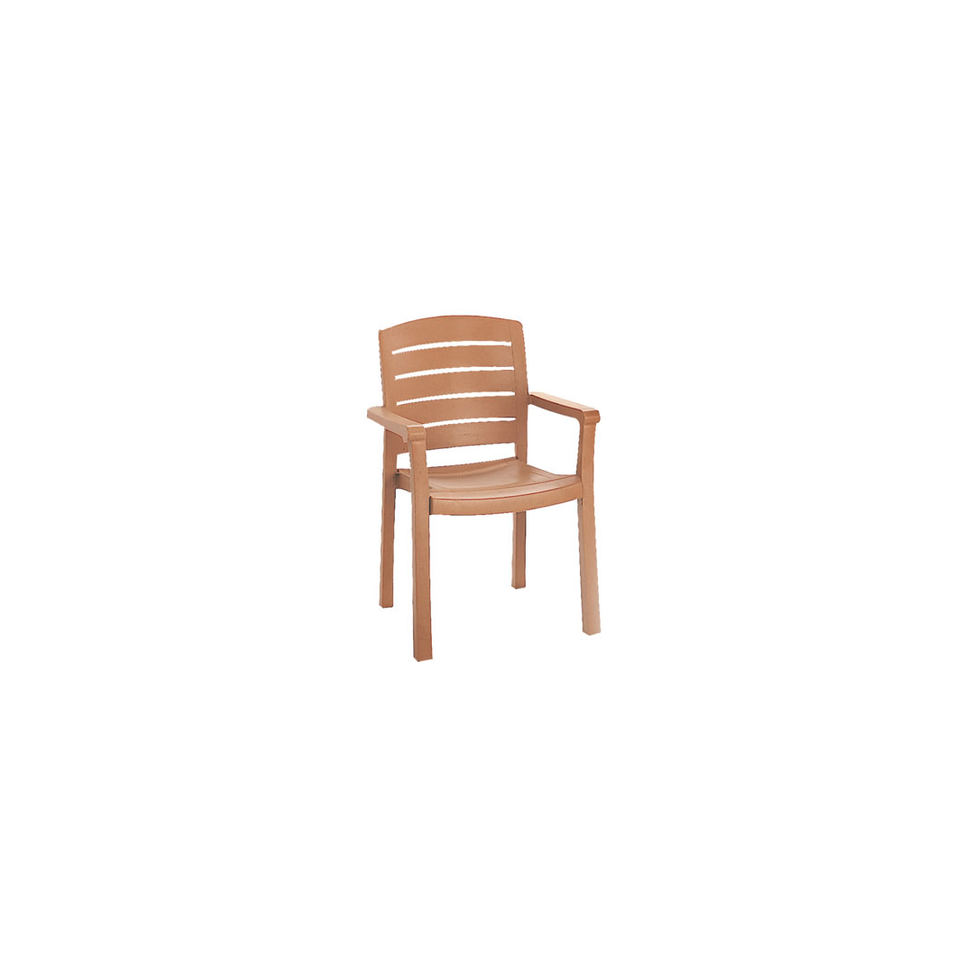 Chaise en résine avec appuis-bras Acadia - Teck