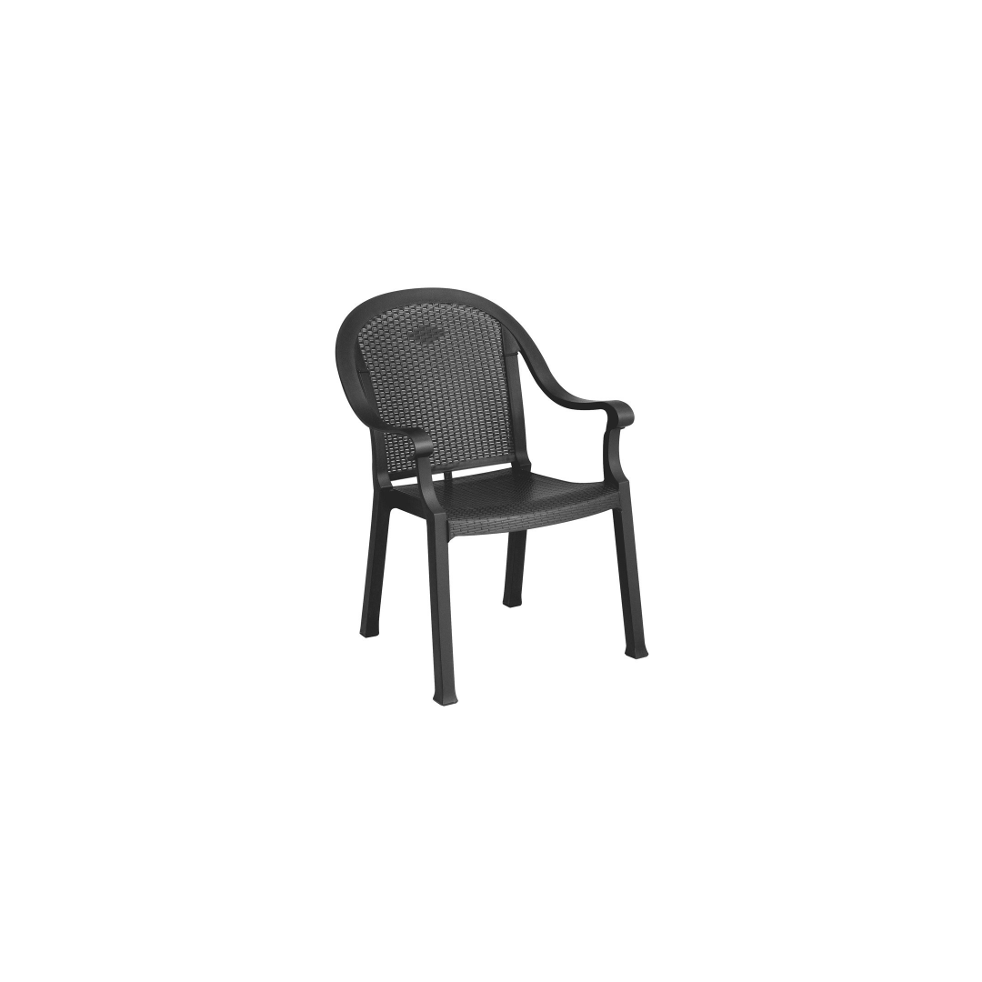 Chaise en résine avec appuis-bras Sumatra - Charbon