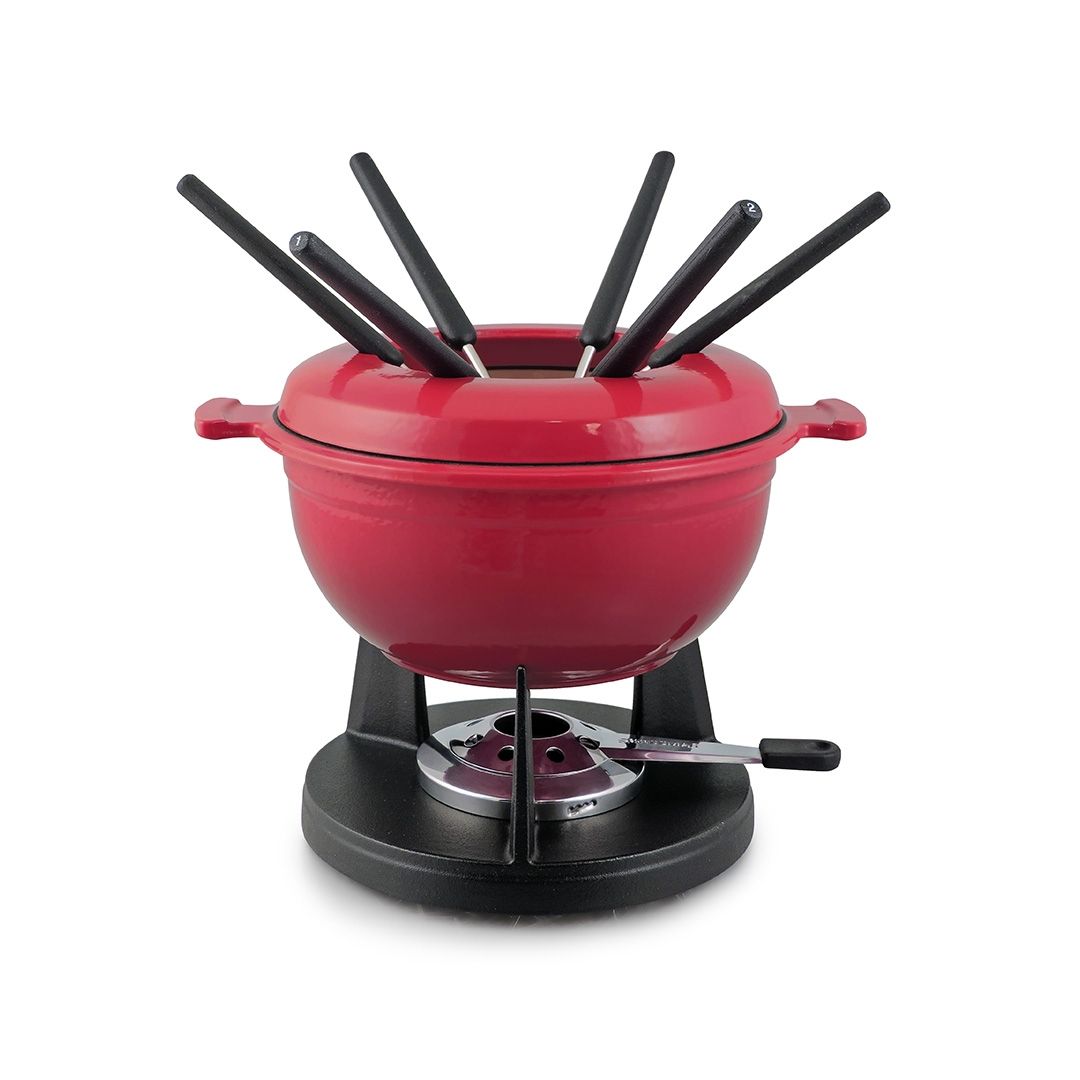 Ensemble à fondue en fonte avec brûleur - Lucerne