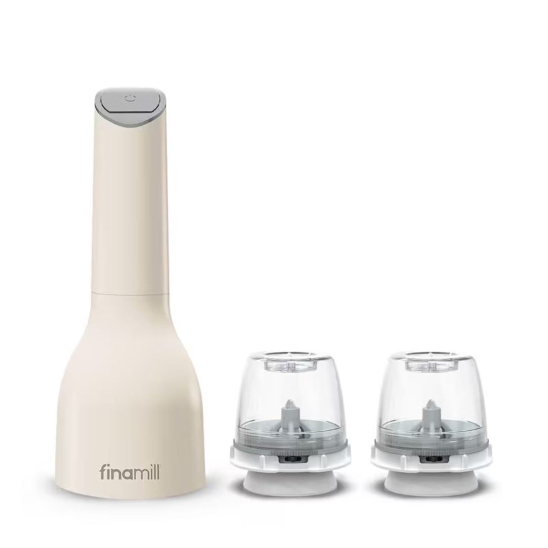 Moulin à épices à batterie avec deux FinaPod Pro Plus - Crème