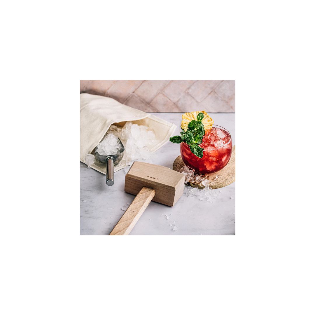 Set for Ice (wood mallet, bag and scoop)