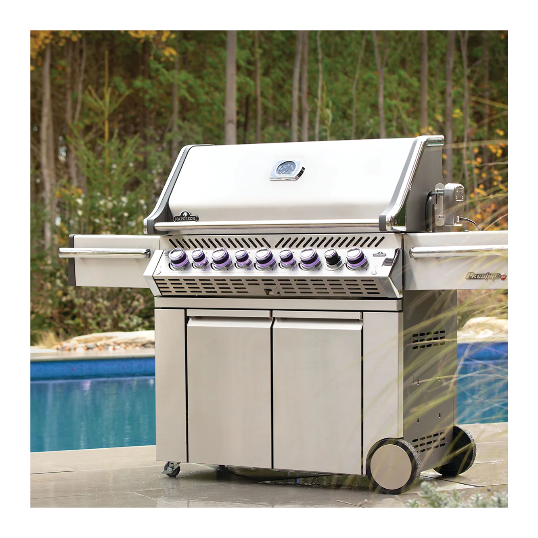 BBQ au gaz propane avec brûleurs arrière et latéral infrarouges - Prestige PRO 665 RSIB