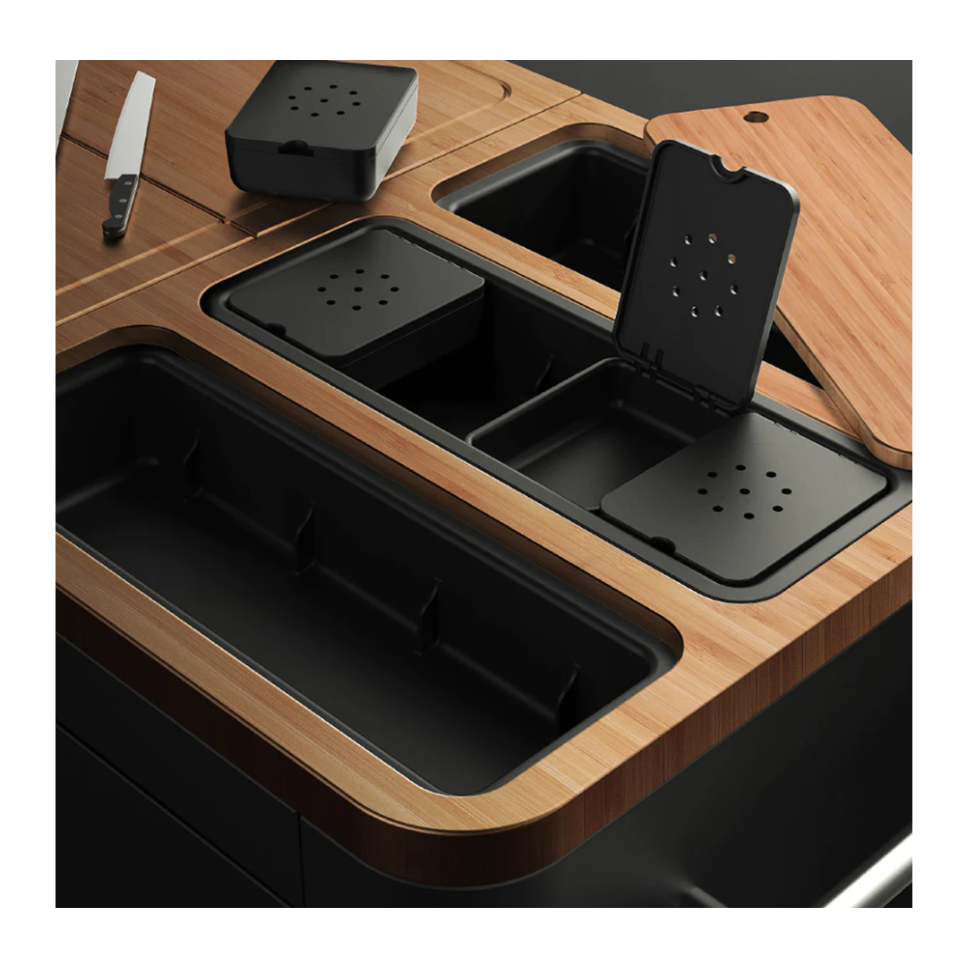 Ilot de cuisine mobile intérieur/extérieur – Noir 