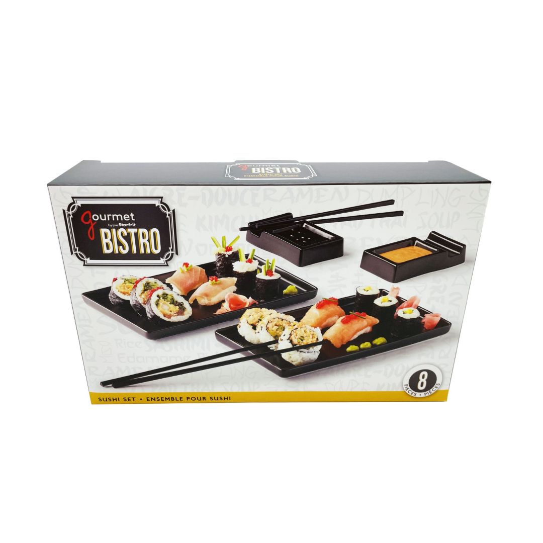 Ensemble pour sushi 8 pièces - Noir  