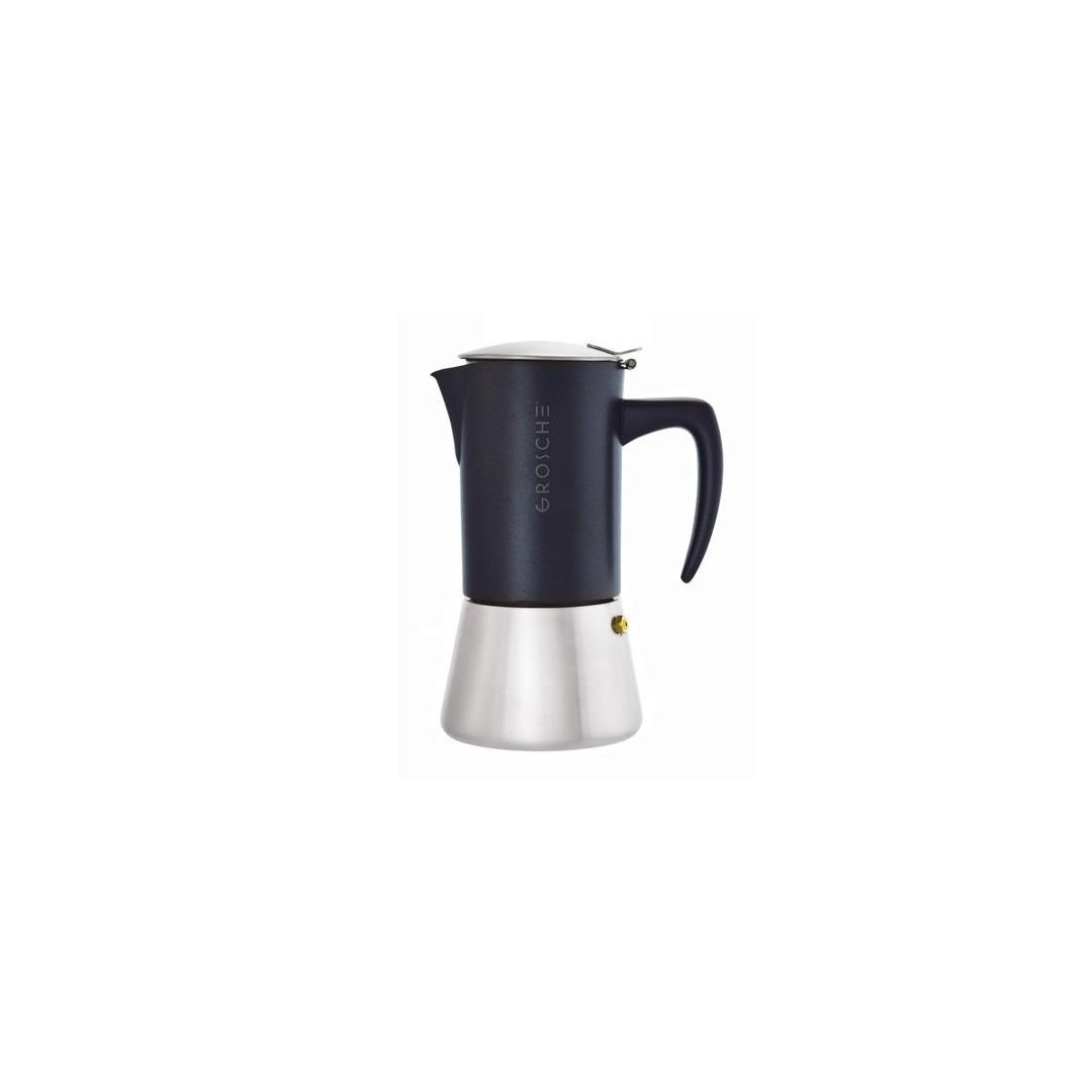 Cafetière italienne en acier inoxydable 10 tasses Milano - Noir