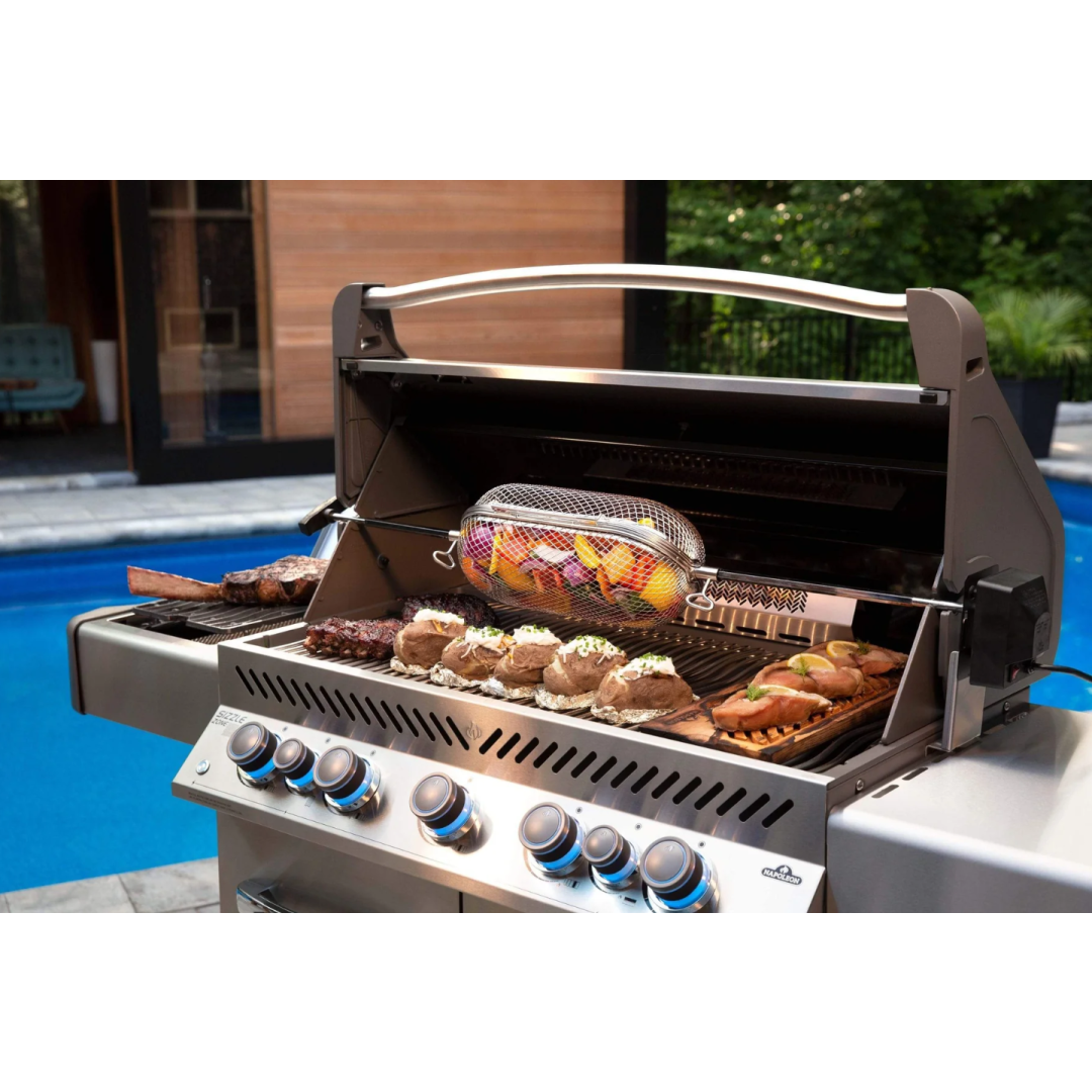 BBQ au gaz propane avec brûleurs arrière et latéral infrarouges - Prestige PRO 665 RSIB