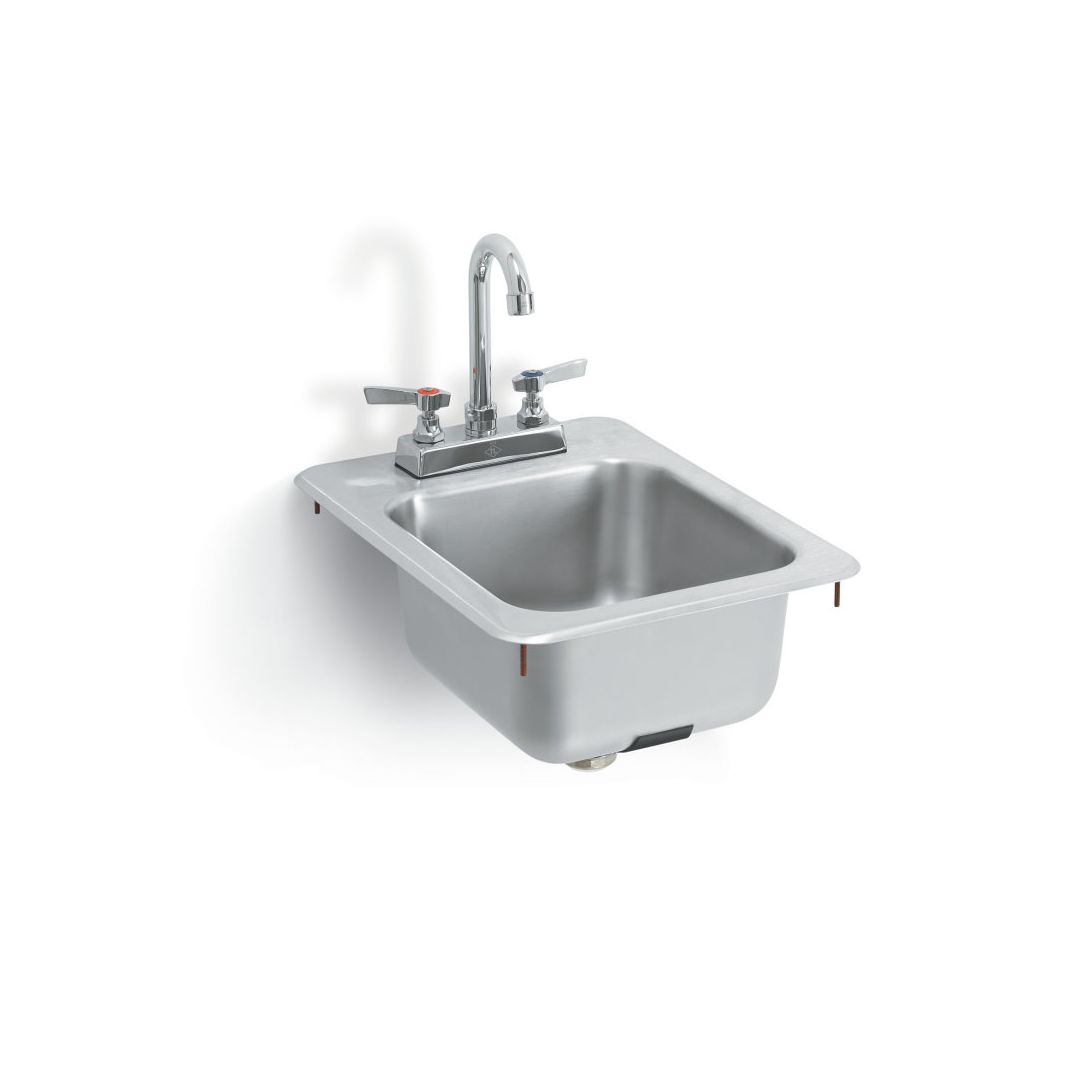Évier simple encastrable avec robinet et crépine 13" x 17"