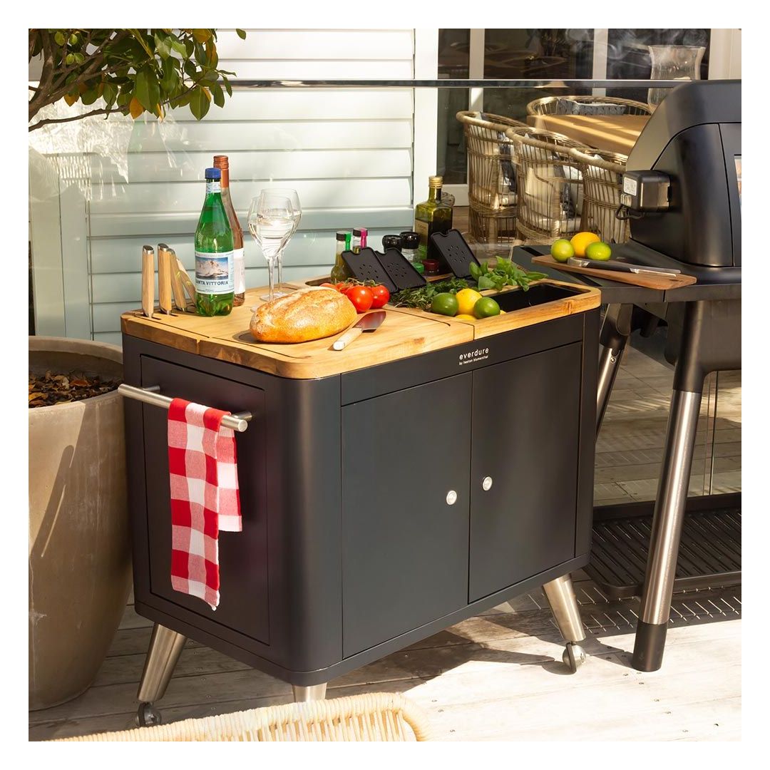 Ilot de cuisine mobile intérieur/extérieur – Noir 