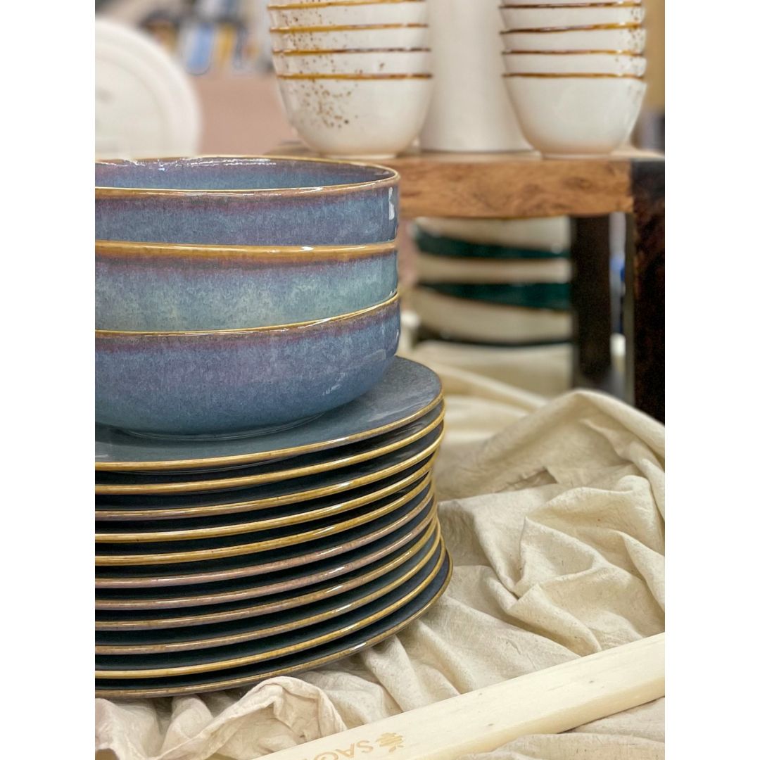 Assiette ronde forme coupe 10.8" - Azure