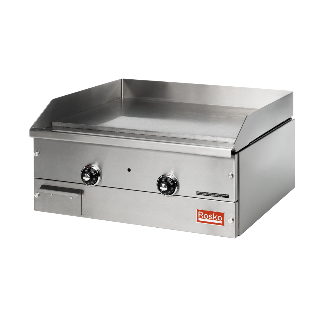 24" Natural Gas Countertop Griddle - 40,000 BTU / Polished Steel