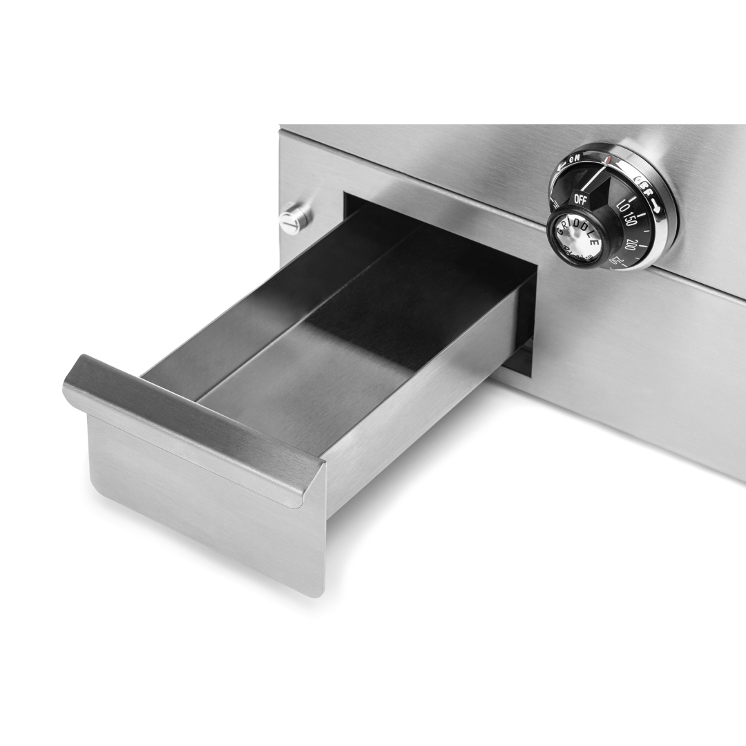 24" Natural Gas Countertop Griddle - 40,000 BTU / Polished Steel