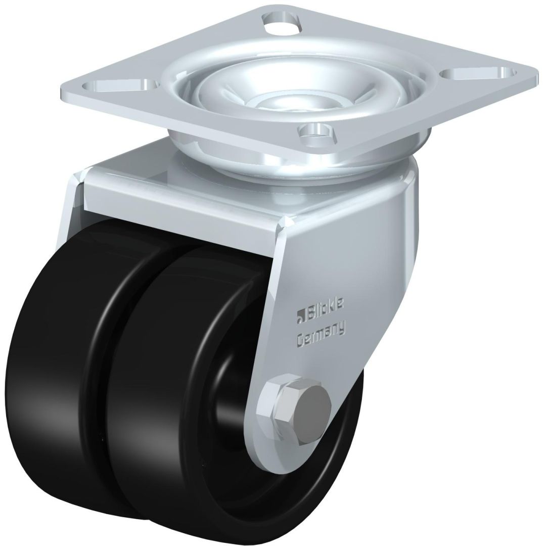 Roue pivotante double sans frein 2"