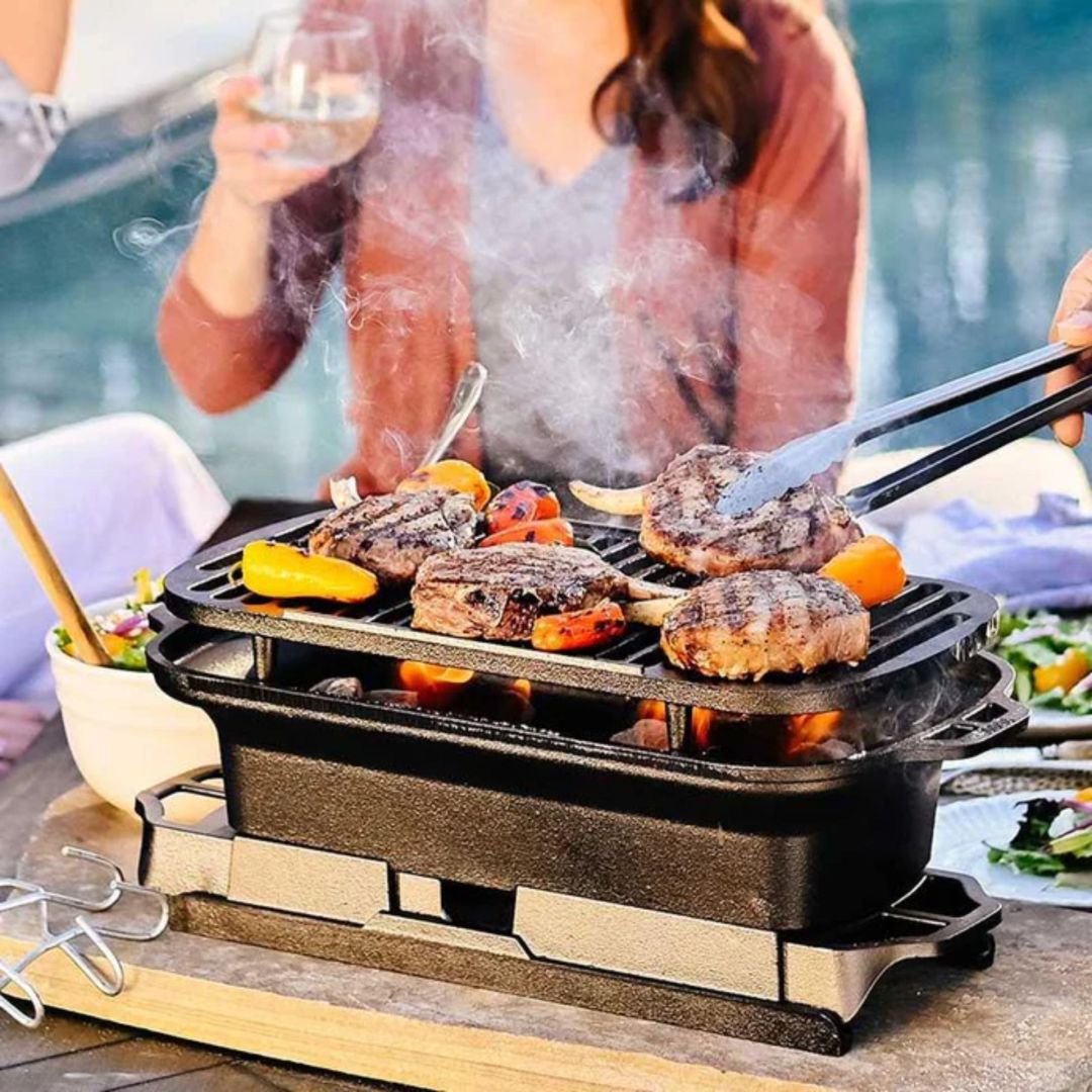 Hibachi en fonte Sportsman's Grill - Noir