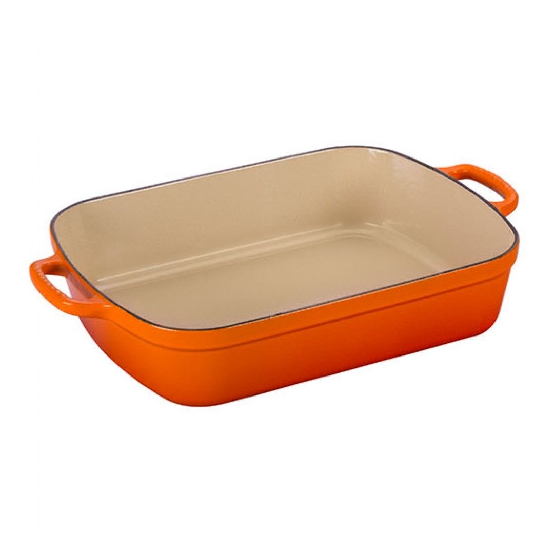 Plat de cuisson en fonte émaillée rectangulaire 4,9 L - Volcanique