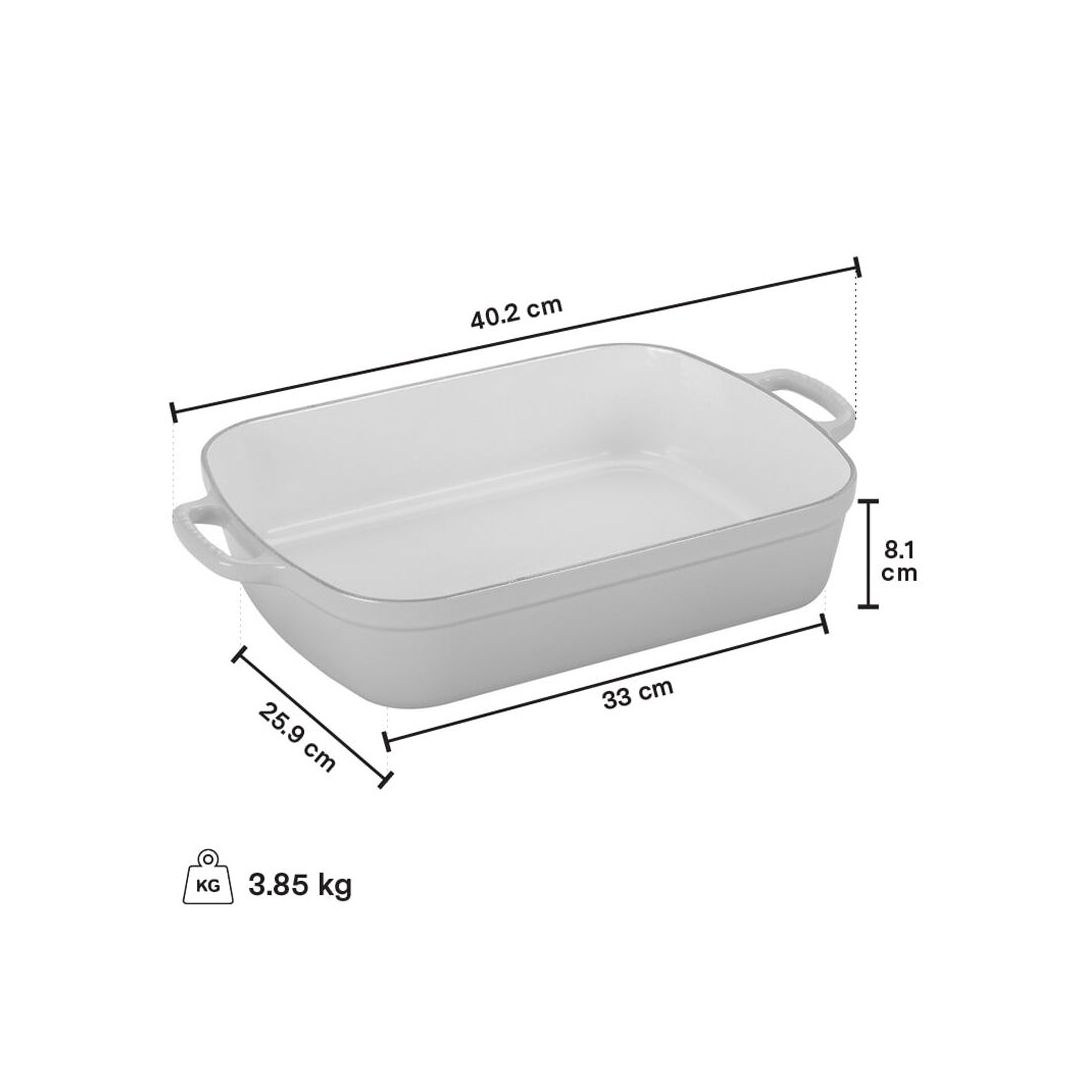 Plat à rôtir rectangulaire 4,9L - Blanc