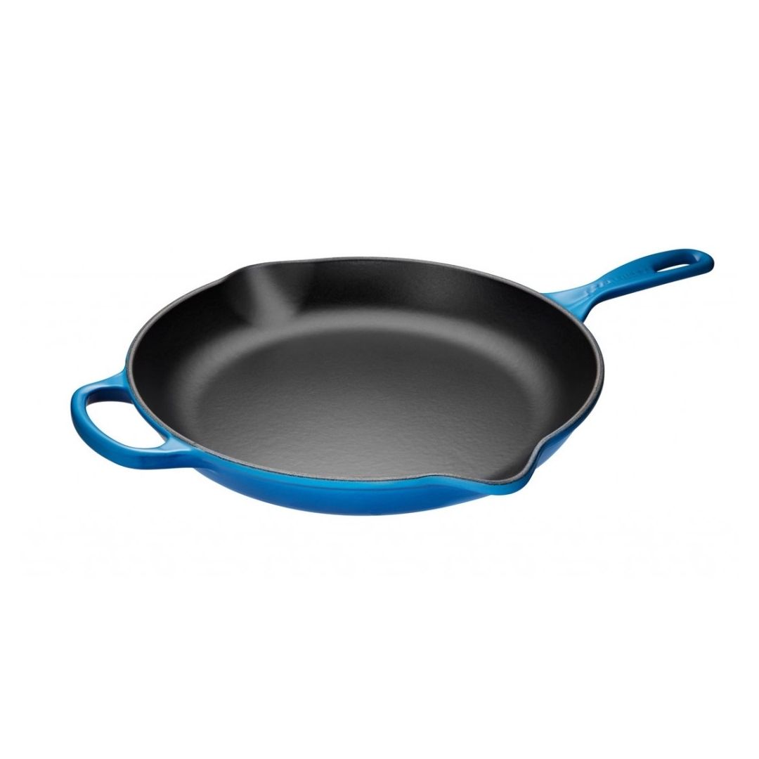11.75" Round Enamelled Cast Iron Skillet - Blueberry