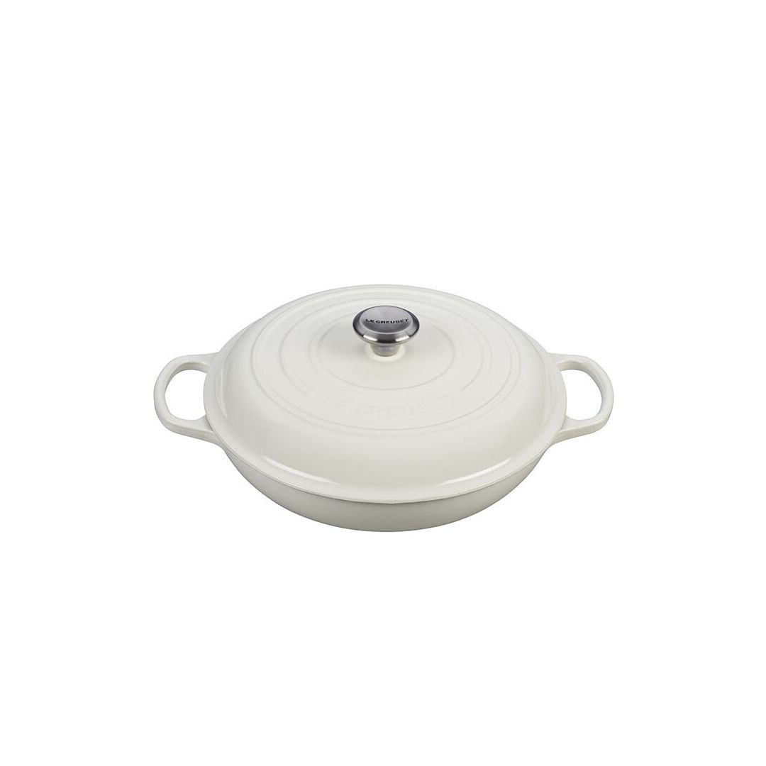 Braisière en fonte émaillée avec couvercle 3,5 L - Blanc