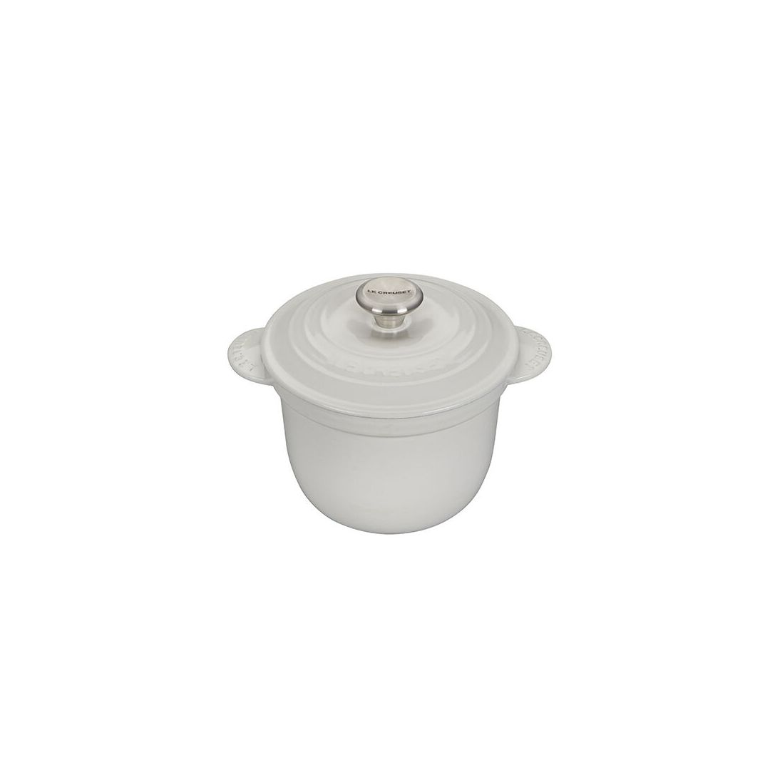 Cocotte à riz en fonte émaillée avec couvercle 2 L - Blanc