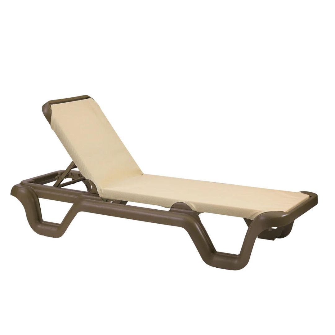Chaise longue Marina - Bronze et kaki