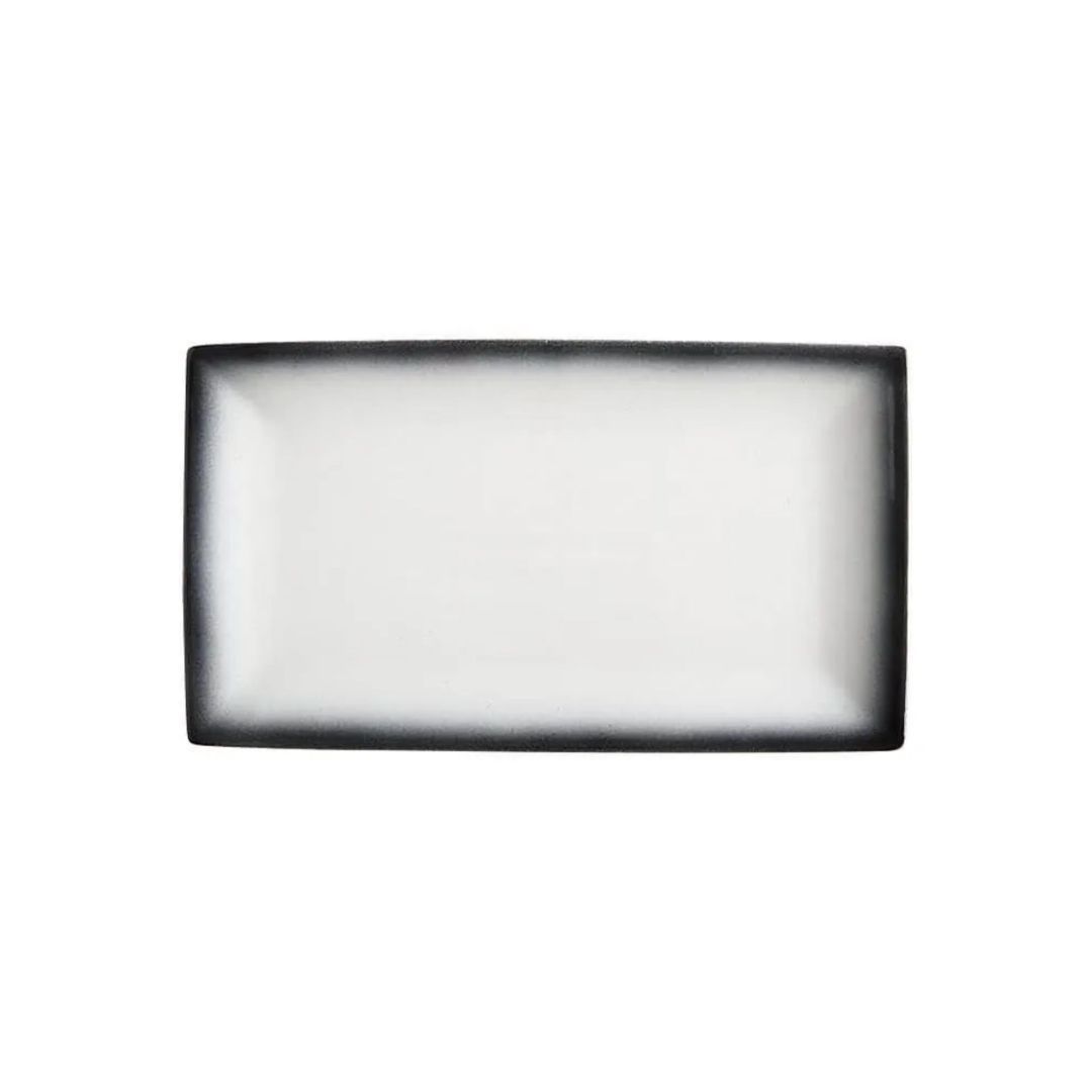 Assiette rectangulaire 27 cm - Granite Caviar