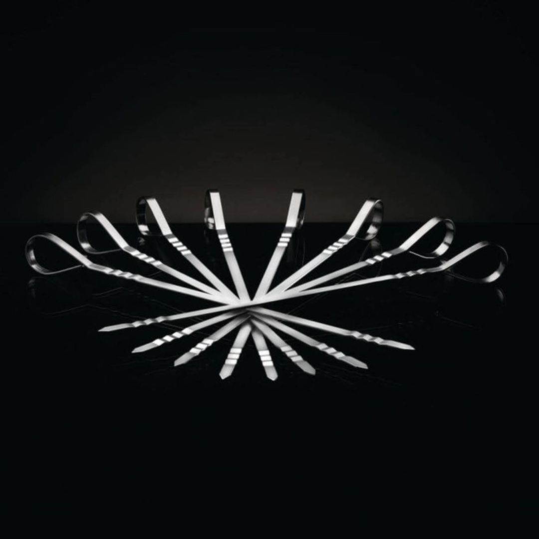 Ensemble de huit brochettes en acier inoxydable 16"