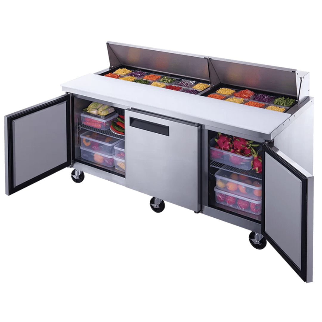 Table de préparation à salade réfrigérée 72" - 20 bacs