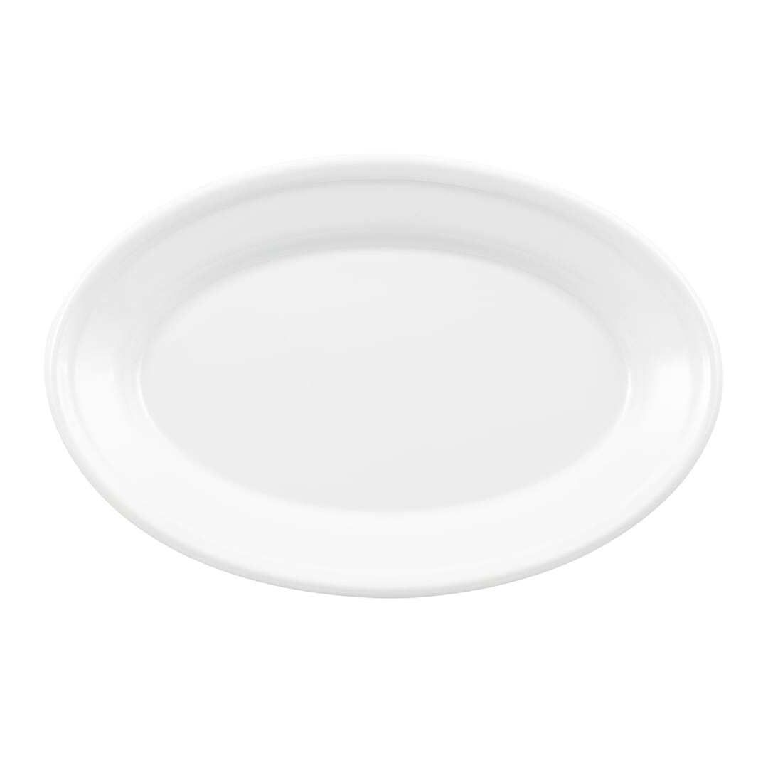 Assiette ovale en mélamine 9,25'' x 6,25'' - Blanc