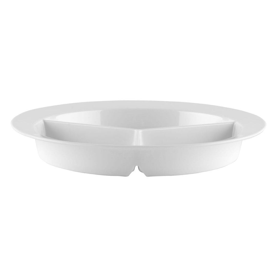 Assiette blanche 9" à 3 compartiments