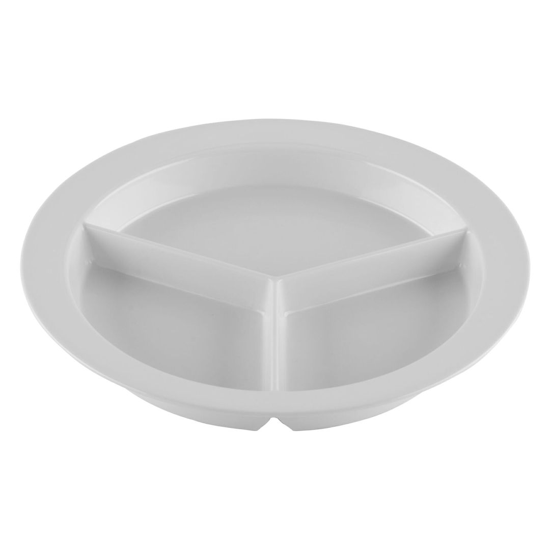 Assiette blanche 9" à 3 compartiments