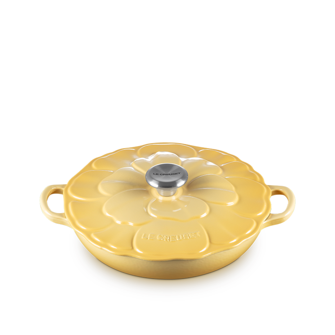 2.2 L Enamelled Cast Iron Petal Braiser - Camomille - Le Creuset