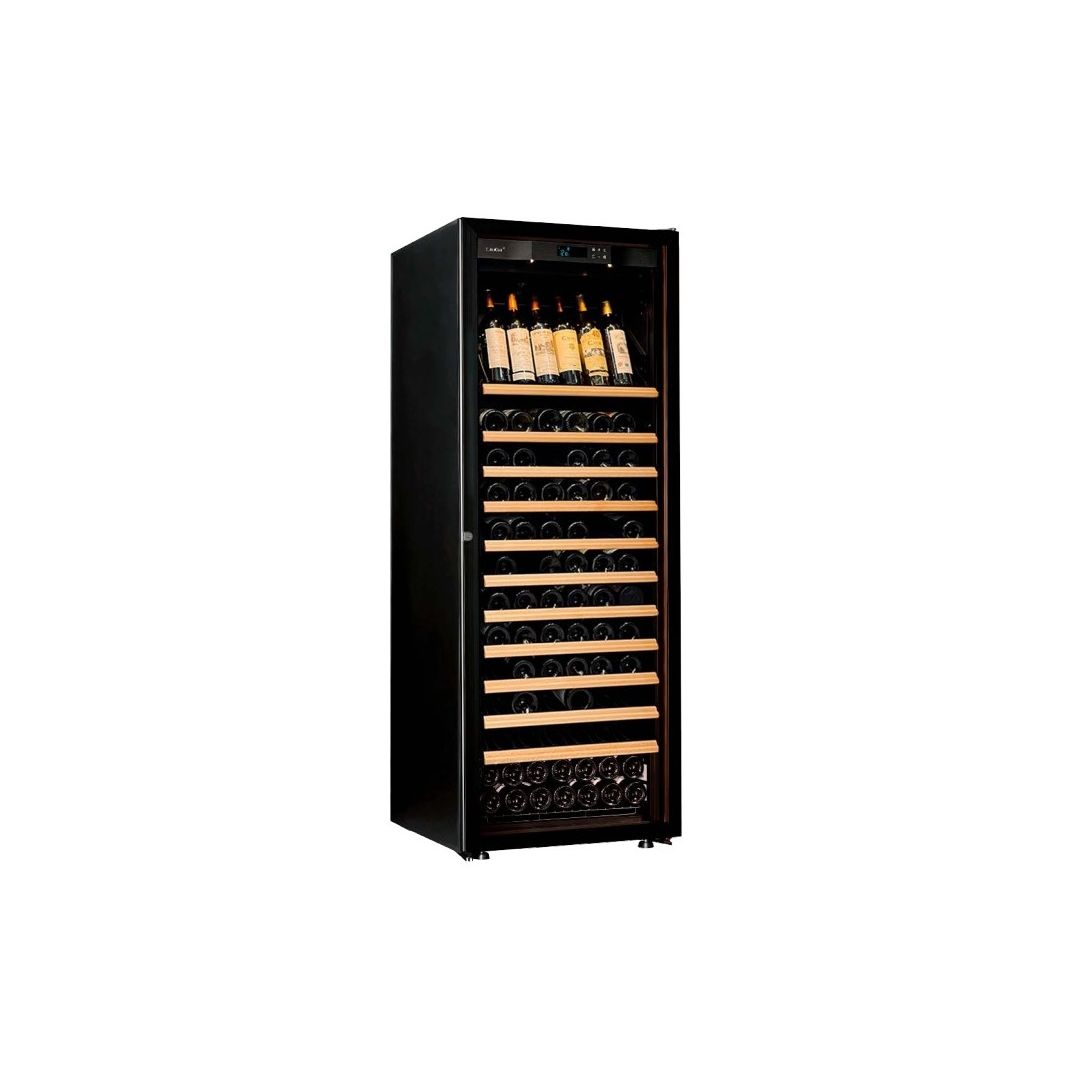 Cellier La Première 1 température, 1 porte vitrée avec cadre noir - 166 bouteilles