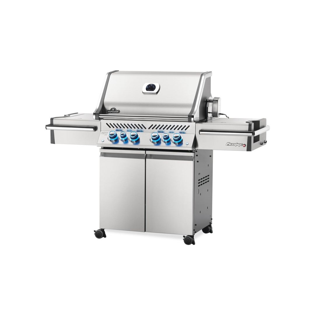 BBQ au gaz propane Prestige Pro 500 RSIB avec brûleurs arrière et latéral infrarouges - Inox
