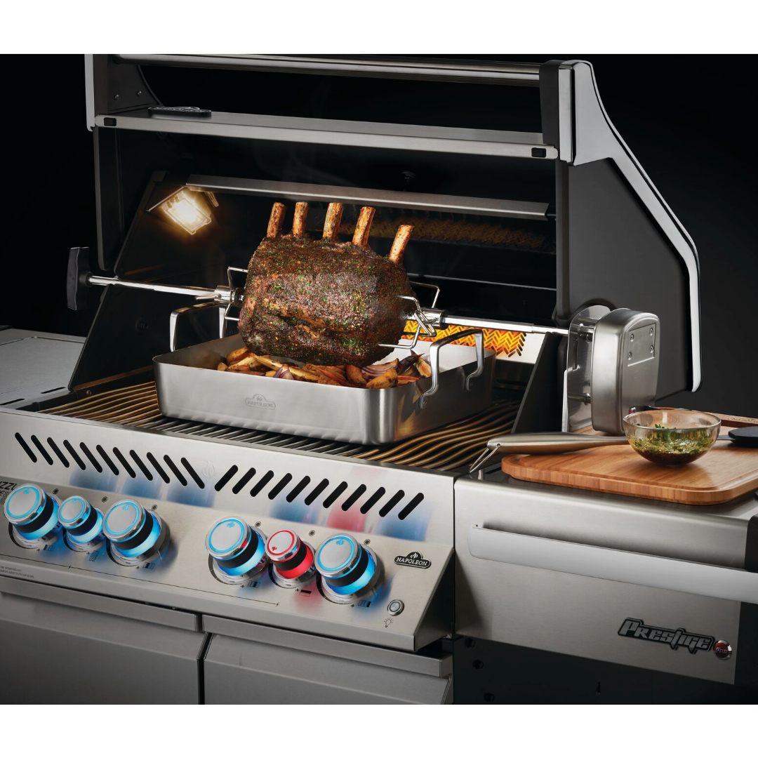 BBQ au gaz propane Prestige Pro 500 RSIB avec brûleurs arrière et latéral infrarouges - Inox
