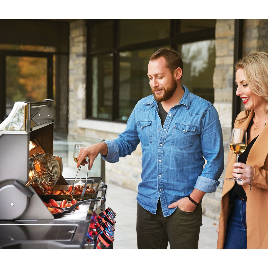 BBQ au gaz propane Prestige Pro 500 RSIB avec brûleurs arrière et latéral infrarouges - Inox