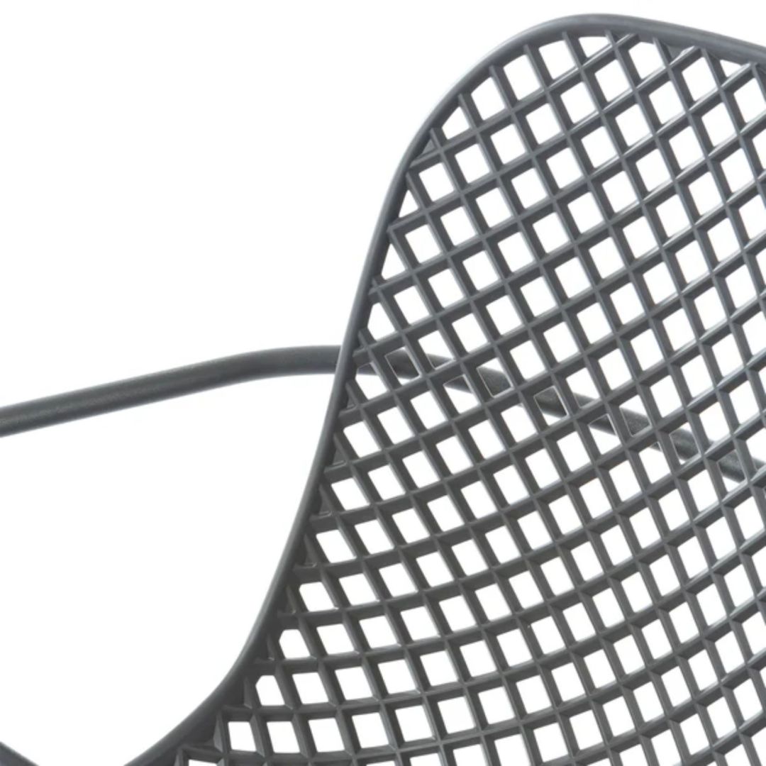 Chaise en métal avec appuis-bras Ramatuelle '73 - Gris pavement