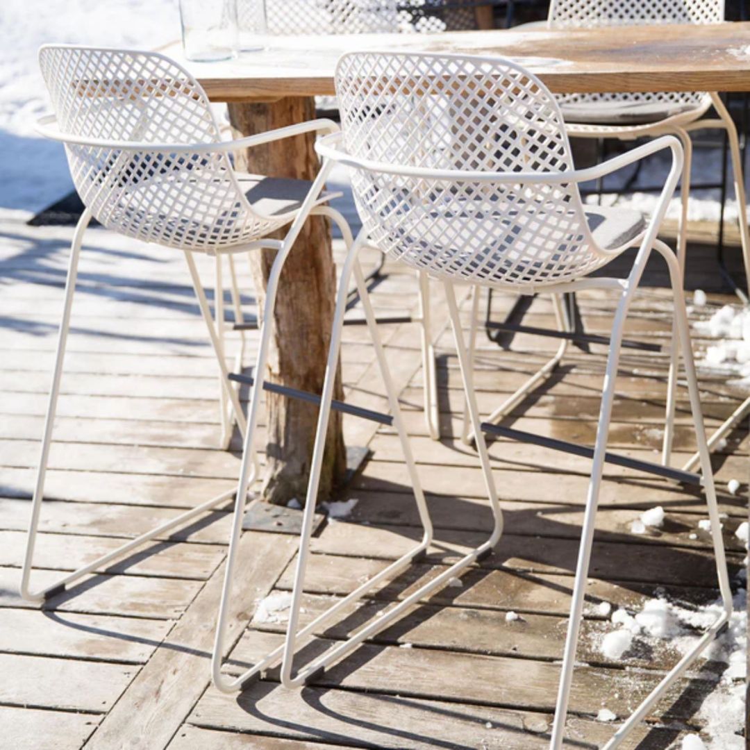 Chaise de bar en métal Ramatuelle '73 - Crème absolue