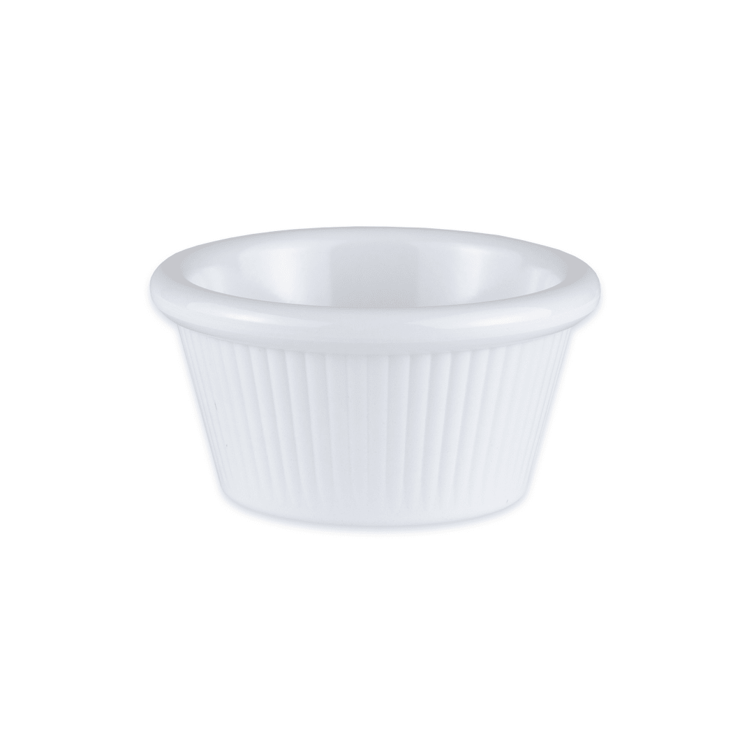 Récipient à condiment en mélamine à cannelures 2 oz - Blanc