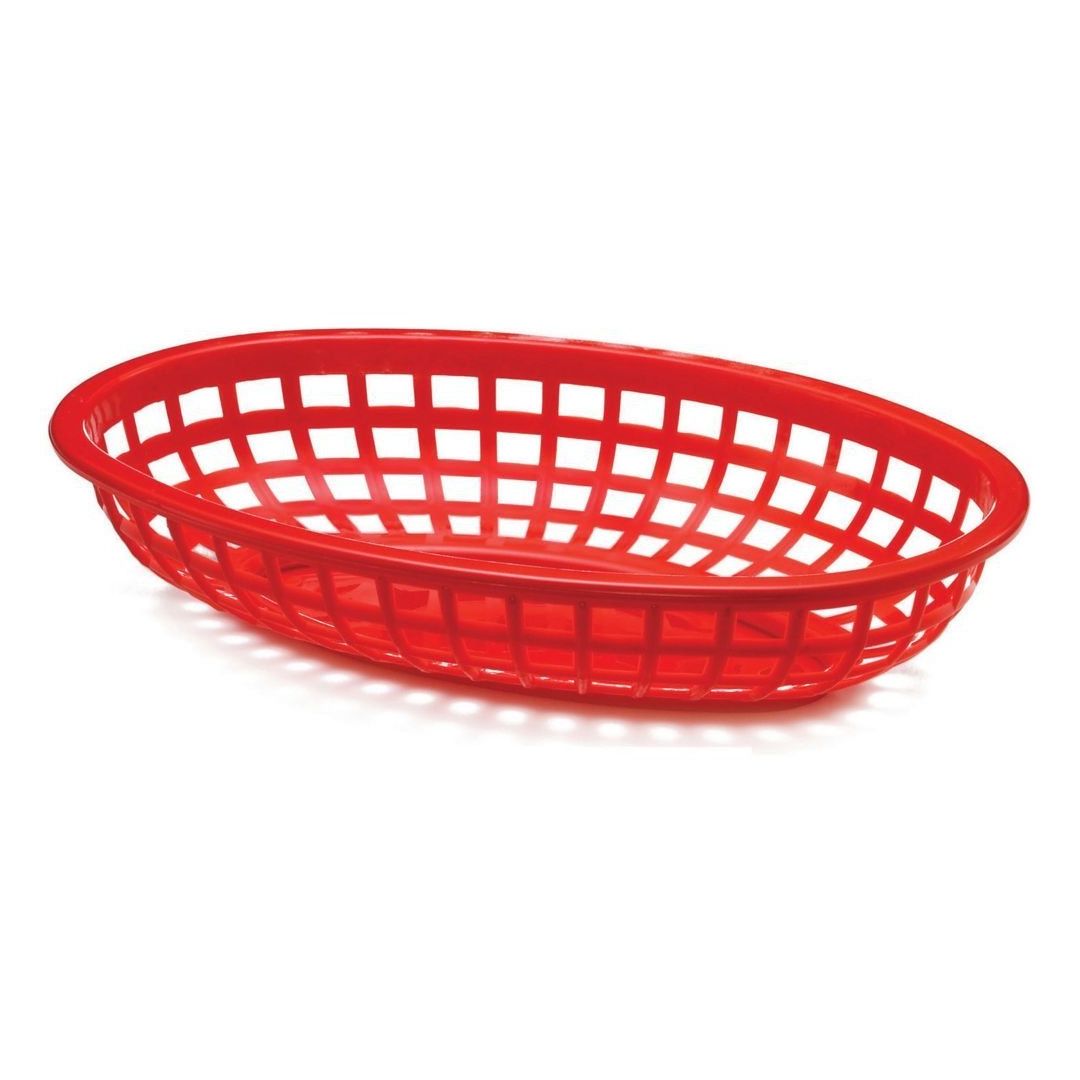 Panier en polyéthylène ovale 9,25" x 6" - Rouge