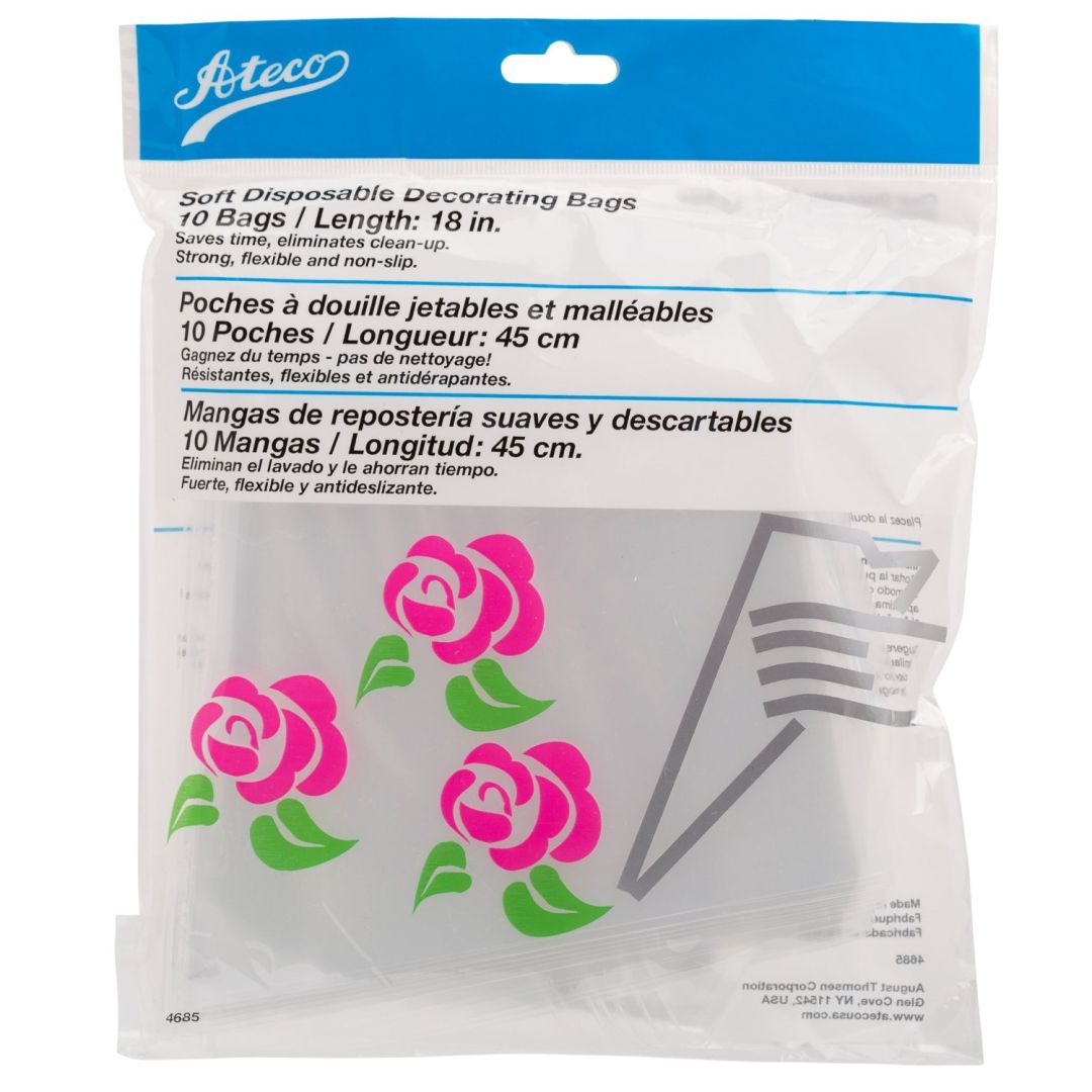 Poches à pâtisserie en plastique jetables 18" - 10 poches