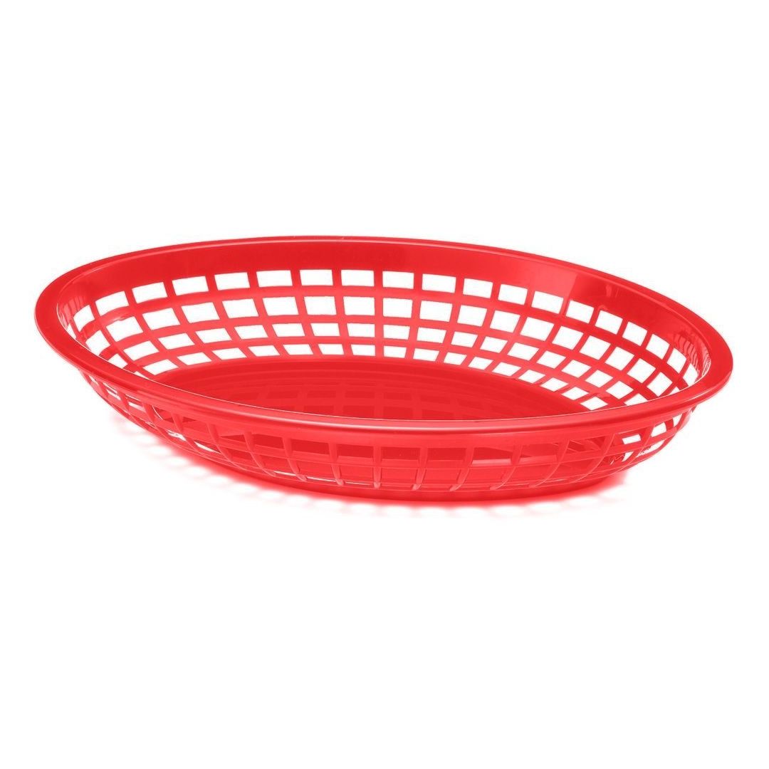 Panier en polypropylène ovale 11,4" x 8,9" - Rouge