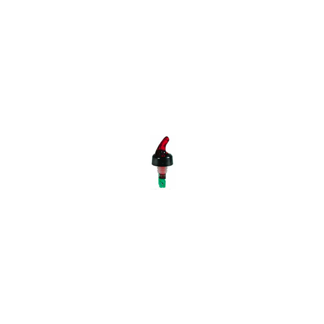 Bec verseur en plastique à débit contrôlé avec collier 1 oz - Rouge
