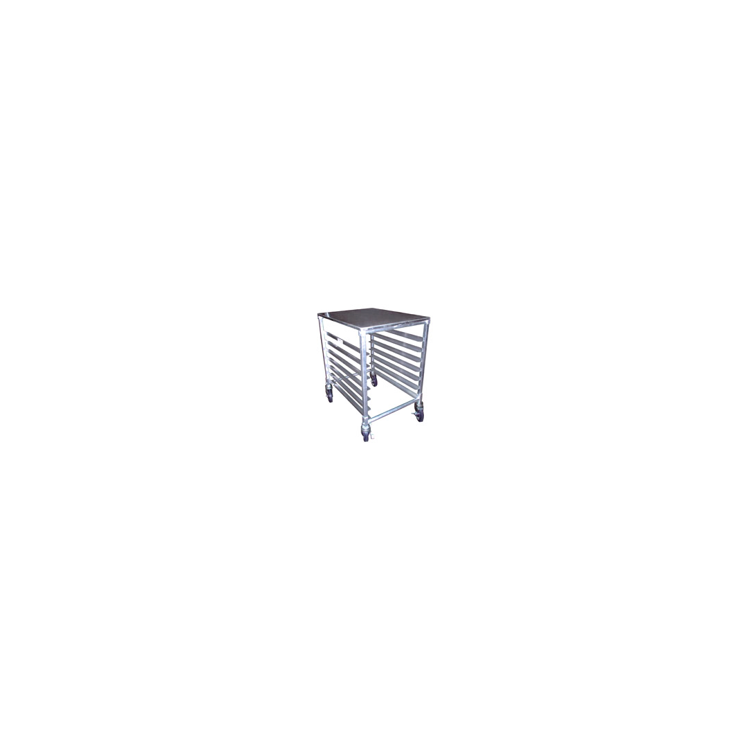 Chariot à angles en aluminium - 7 tablettes