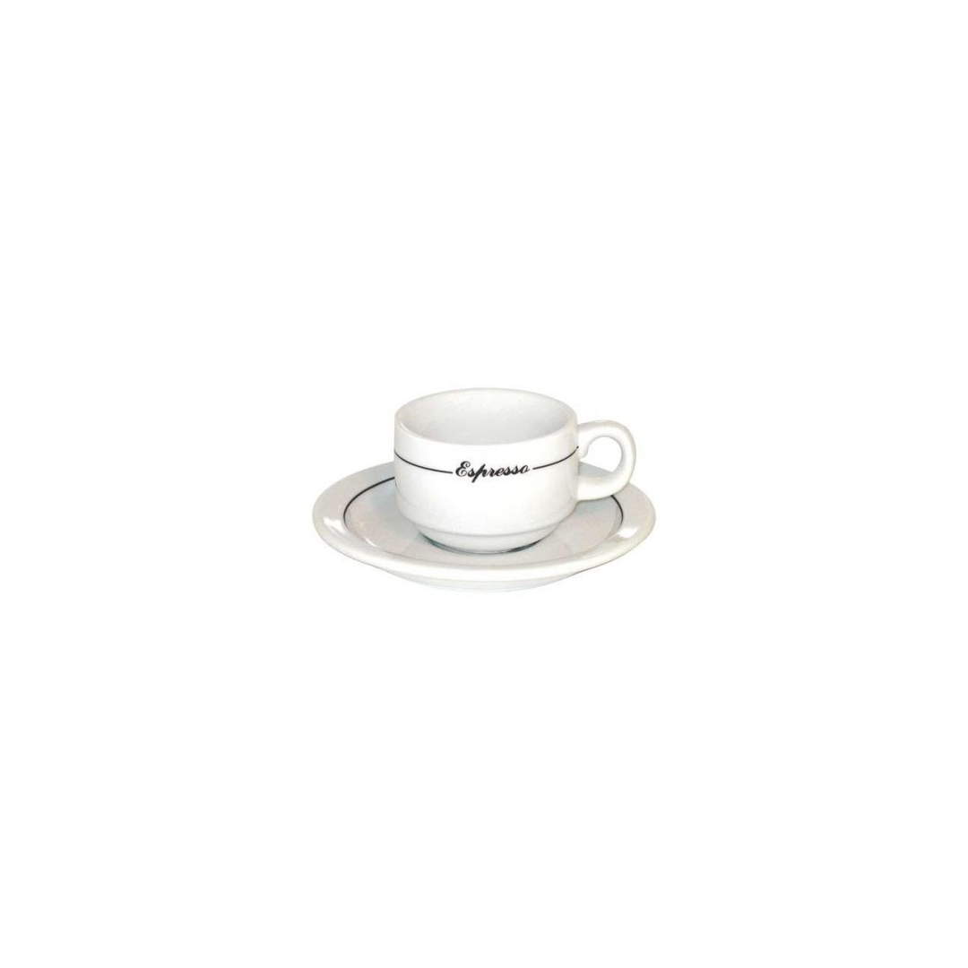 Ensemble de six tasses en porcelaine 3 oz avec soucoupes