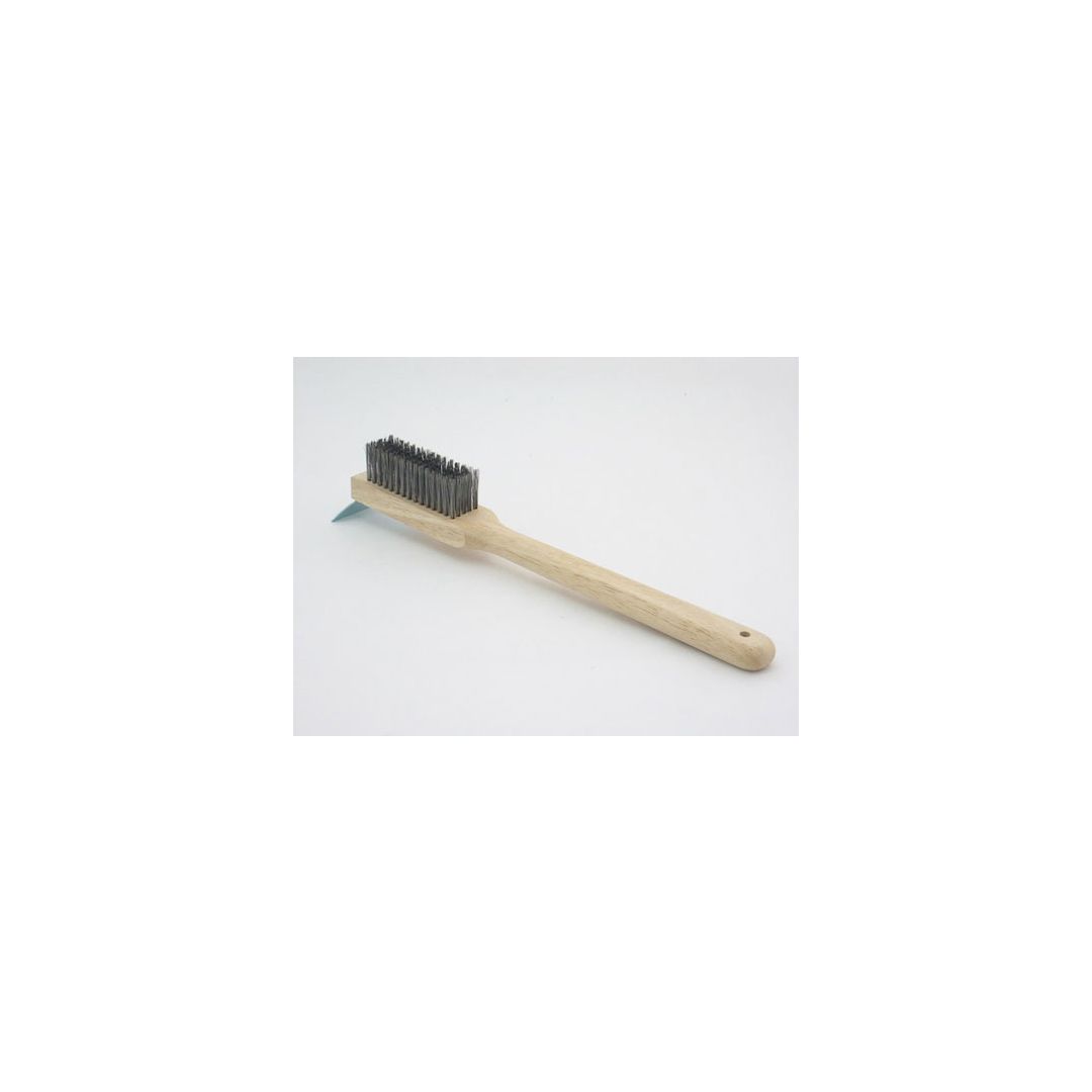 Brosse de nettoyage avec poils en acier et grattoir
