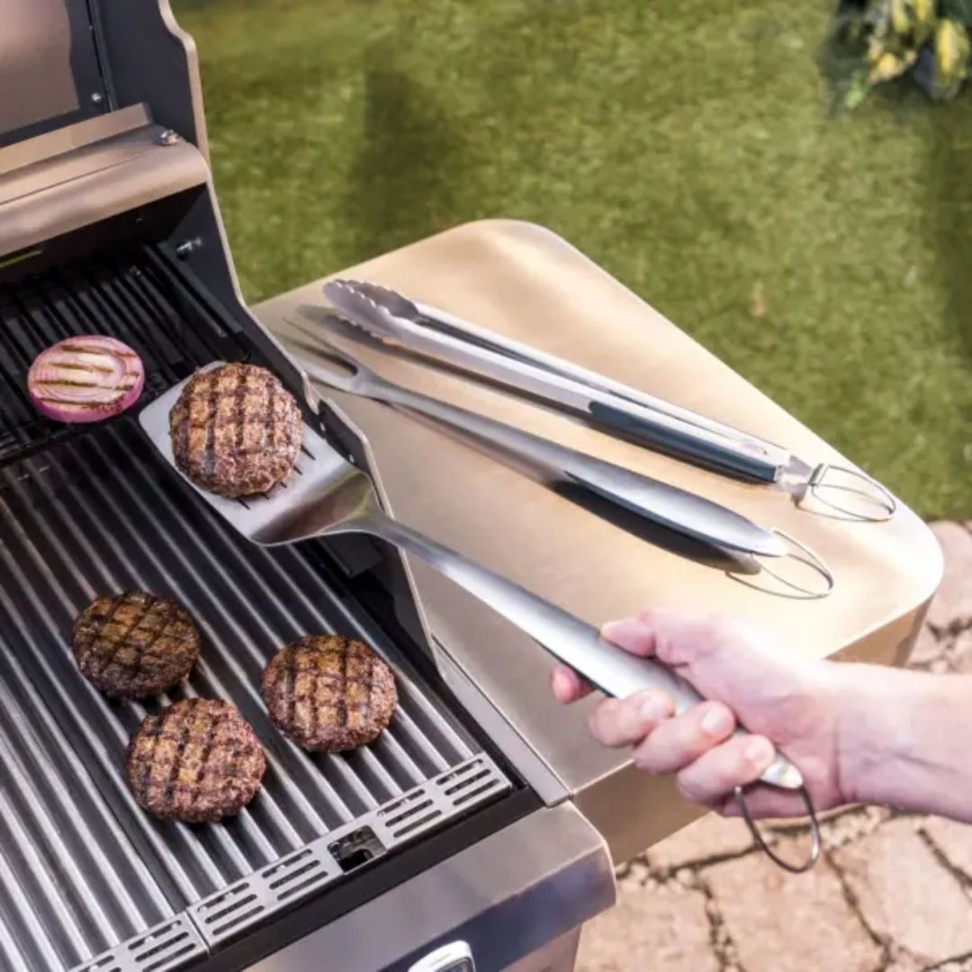 Ensemble spatule à tourner, fourchette à viande et pinces en acier inoxydable