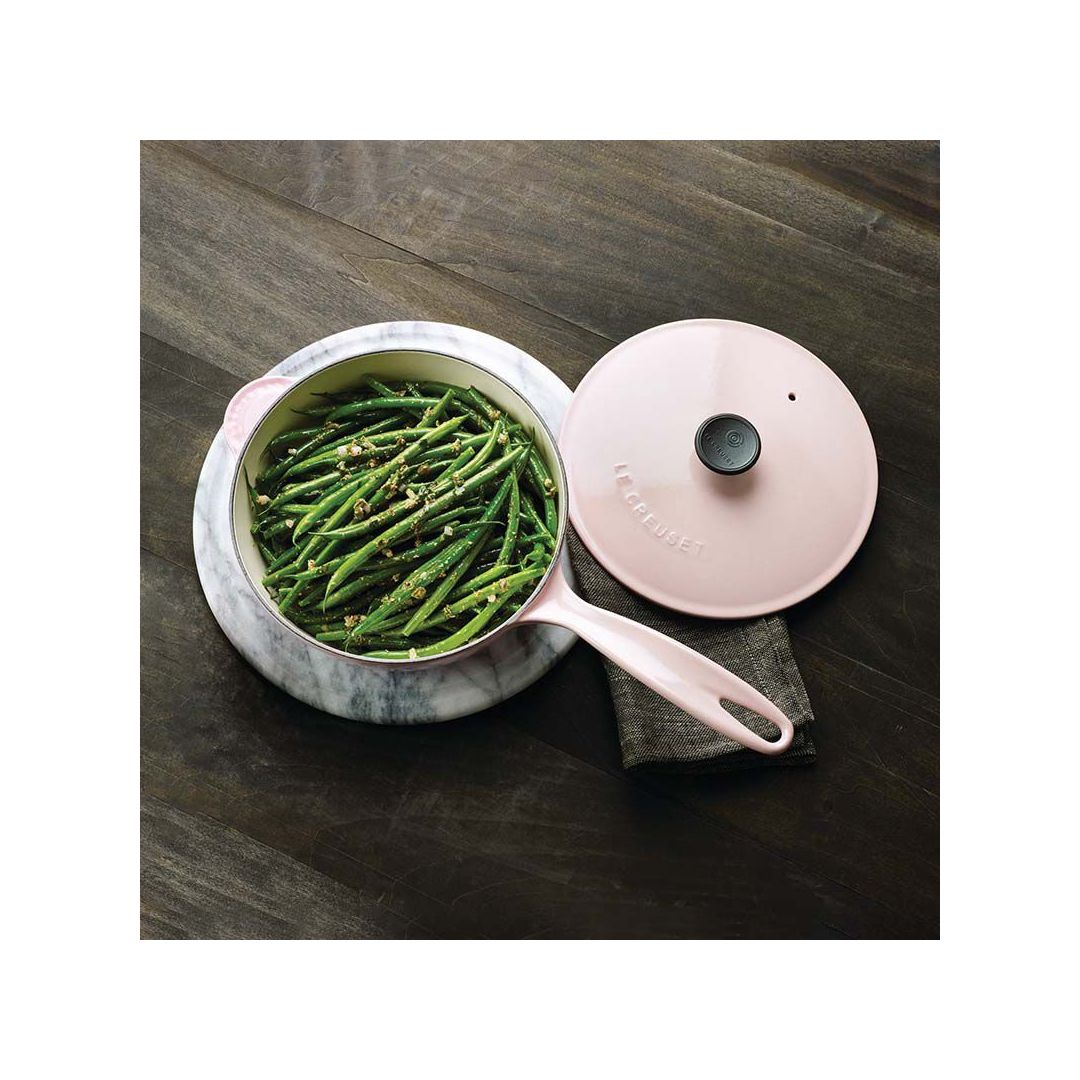 2 L Enamelled Cast Iron Saute Pan w/ Lid - White